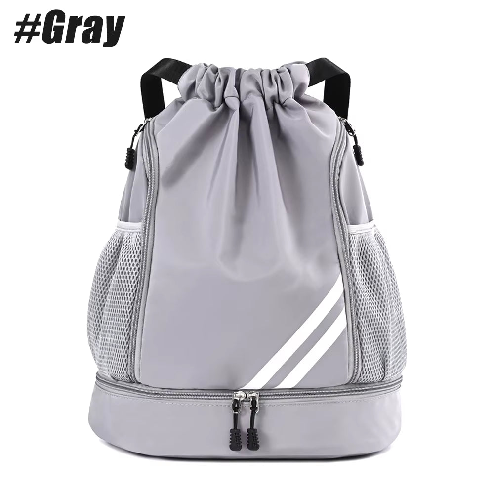 1Pcs Unisex Drawstring Gym Backpack with Shoes Compartment Sport Workout Bag for Running Fitness Cycling Swimming Basketball