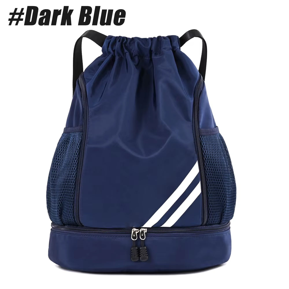 1Pcs Unisex Drawstring Gym Backpack with Shoes Compartment Sport Workout Bag for Running Fitness Cycling Swimming Basketball
