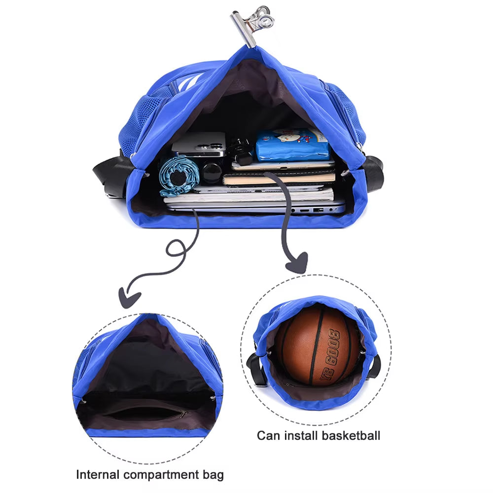 1Pcs Unisex Drawstring Gym Backpack with Shoes Compartment Sport Workout Bag for Running Fitness Cycling Swimming Basketball